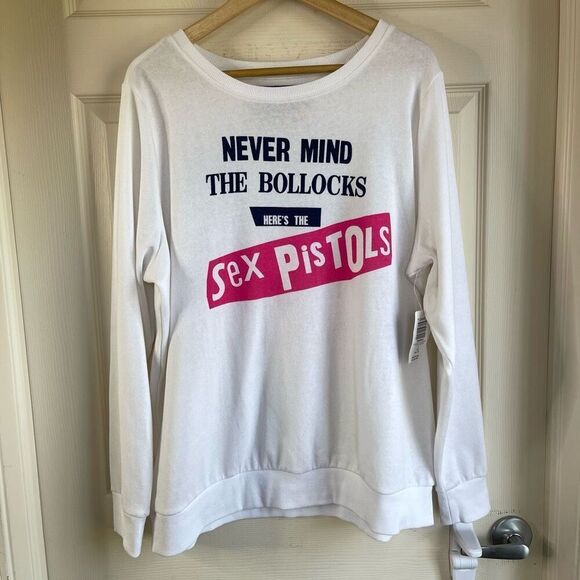 NWT Torrid Cozy Fleece Sex Pistols Graphic Sweatshirt (White) - 1X - Picture 2 of 8
